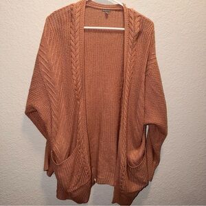 Charlotte Russe Cable Knit Cardigan - Brown